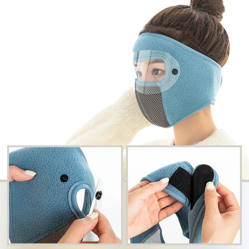 Winter Motorcycle Face Mask with Goggles