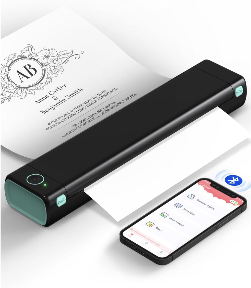 Phomemo M08F Portable Inkless Printer – Wireless Bluetooth Thermal Printer, 8.5" × 11" Letter