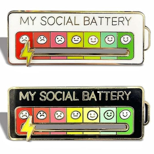 QunatroBay™  2025 Social Battery Status Brooch