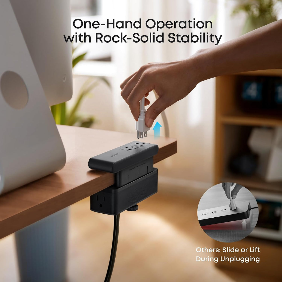 Anker Nano Power Strip with Desk Clamp – 10-in-1, 70W USB-C, 1500J Surge Protector