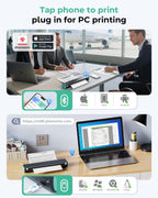 Phomemo M08F Portable Inkless Printer – Wireless Bluetooth Thermal Printer, 8.5" × 11" Letter