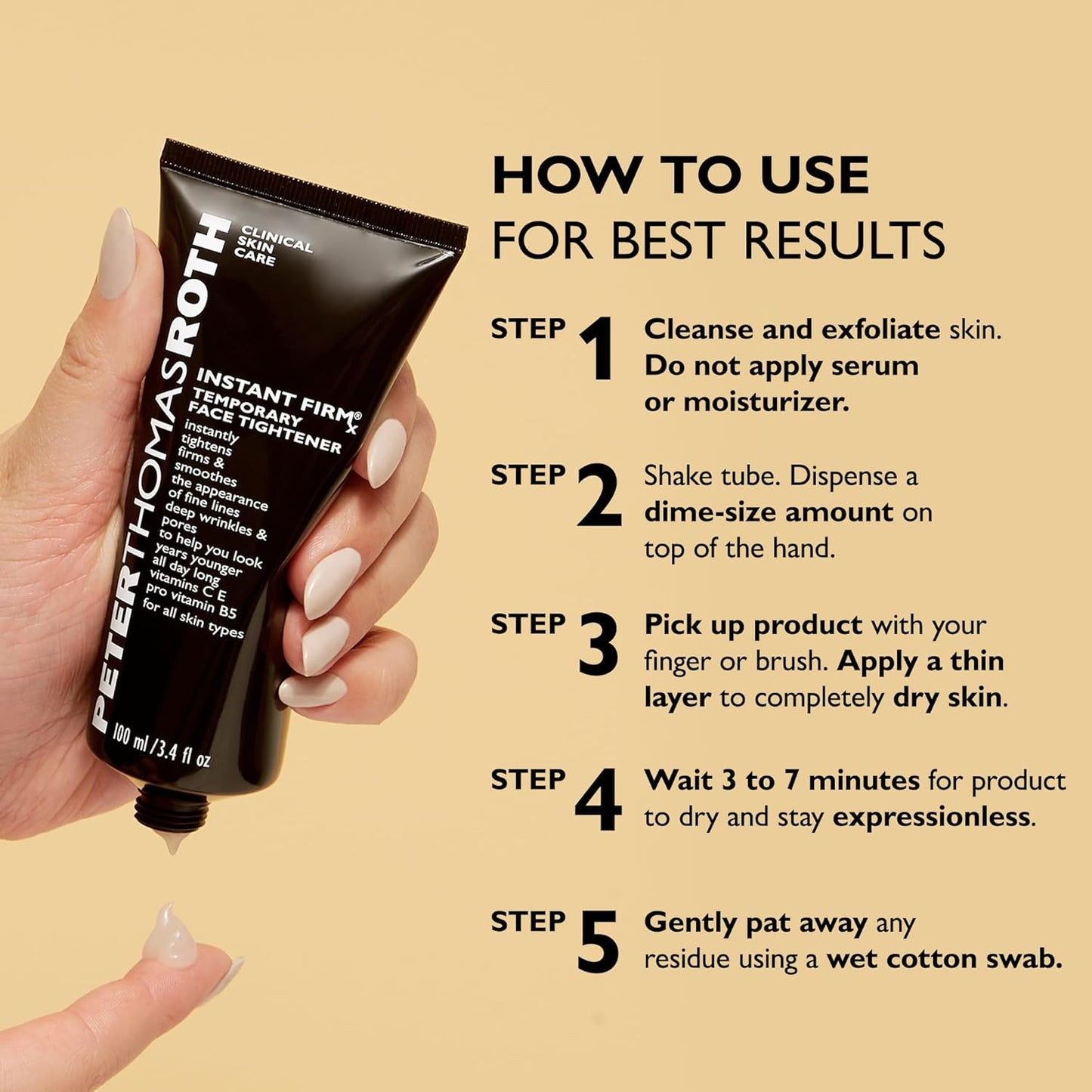 Peter Thomas Roth | Instant FIRM® Temporary Face Tightener | Firm and Smooth the Look of Fine Lines, Deep Wrinkles and Pores