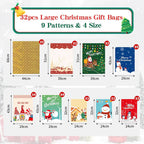 Christmas Gift Bags – Foil 32-Pack