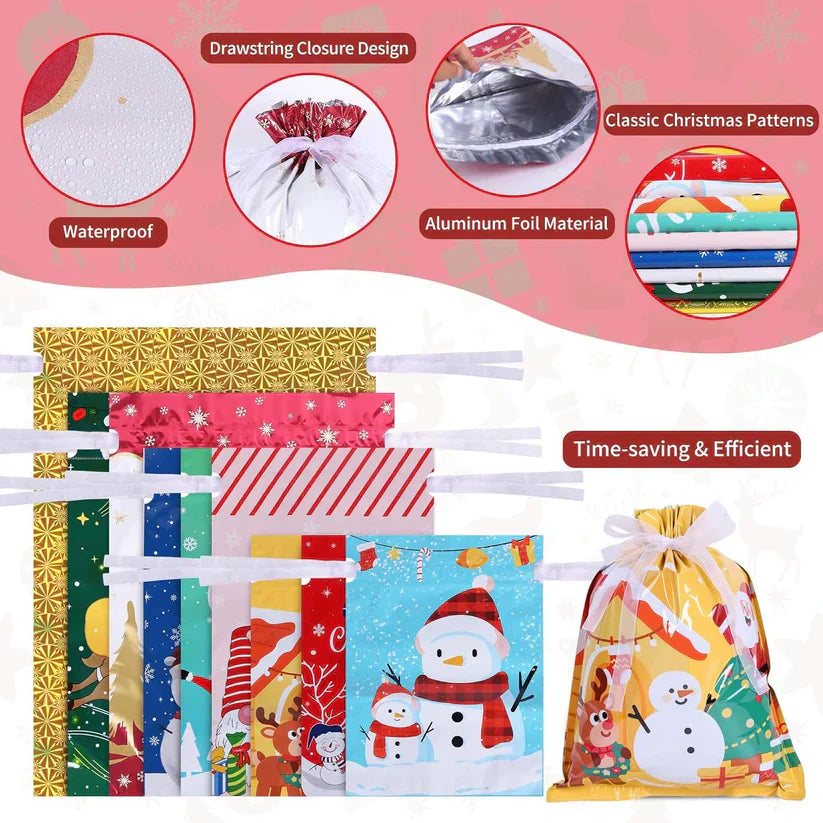 Christmas Gift Bags – Foil 32-Pack