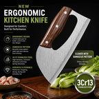 Stainless Steel Kitchen Cleaver Knife with Ergonomic Handle