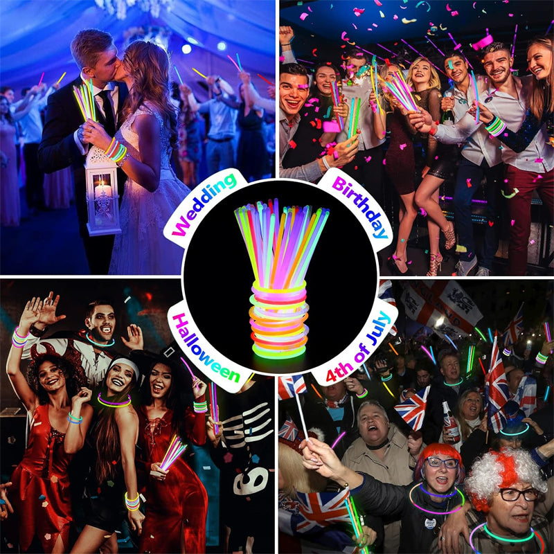 Glow Sticks Party Pack – 100 pcs with Connectors