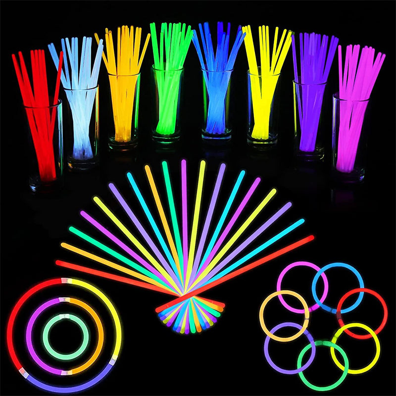 Glow Sticks Party Pack – 100 pcs, 8" with Connectors