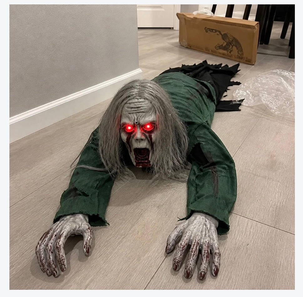 Crawling Zombie Prop – Glowing Red Eyes