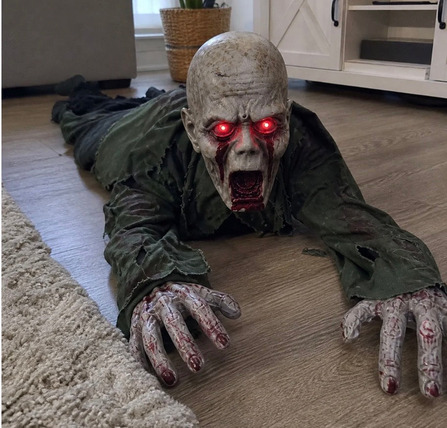 Crawling Zombie Prop – Glowing Red Eyes