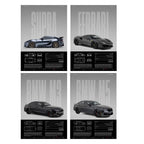 Performance Sports Car Canvas Wall Art – Minimalist Race Car Poster Prints (Unframed)