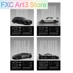Performance Sports Car Canvas Wall Art – Minimalist Race Car Poster Prints (Unframed)