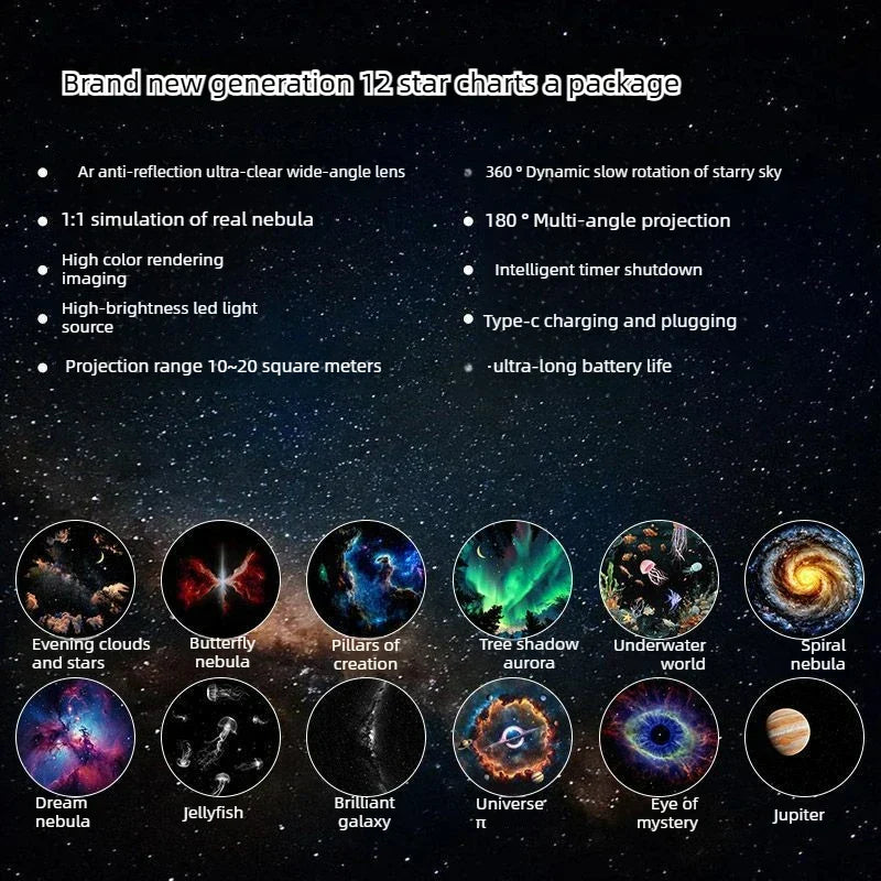 Galaxy Star Projector – 2-in-1 Night Light