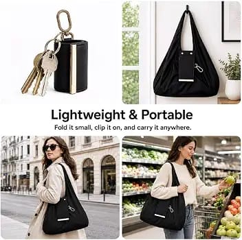 Foldable Shopping Tote Keychain
