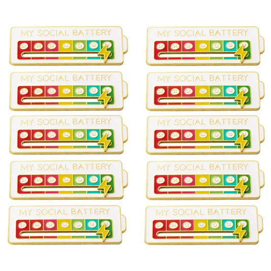 QunatroBay™ 2025 Social Battery Status Brooch