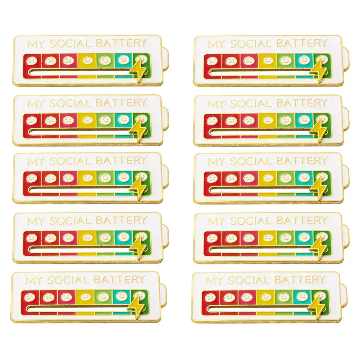 QunatroBay™  2025 Social Battery Status Brooch