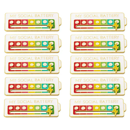 QunatroBay™  2025 Social Battery Status Brooch