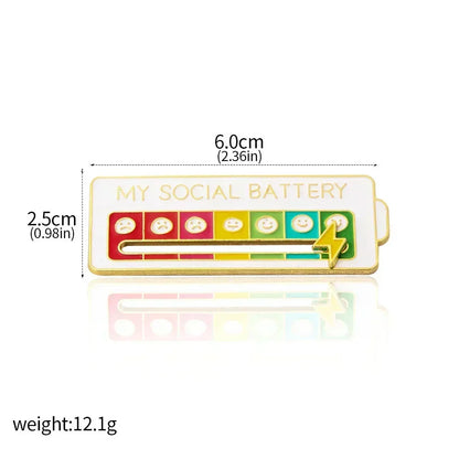QunatroBay™  2025 Social Battery Status Brooch