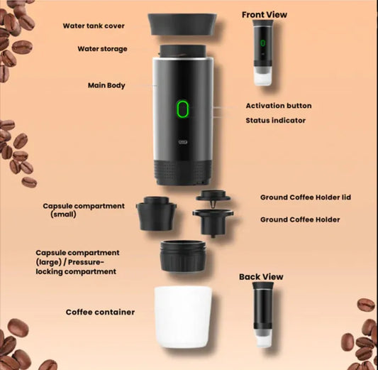 QunatroBay™ BrewMate 3-in-1 Portable Espresso Maker