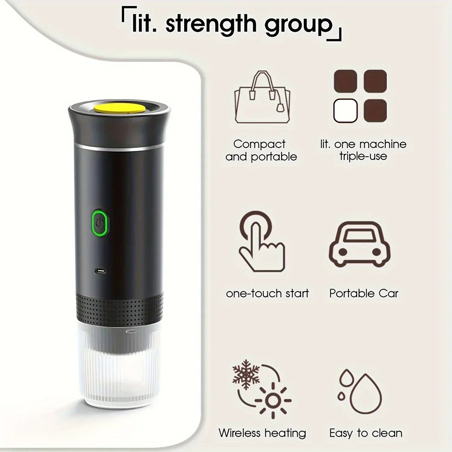 QunatroBay™ BrewMate 3-in-1 Portable Espresso Maker