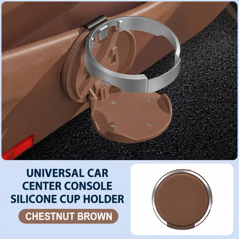 Universal Foldable Car Cup Holder with Hook – Space-Saving Drink & Bag Organizer