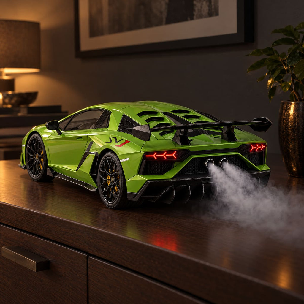 Green V12 Mist Car – LED Humidifier with Exhaust Smoke Effect