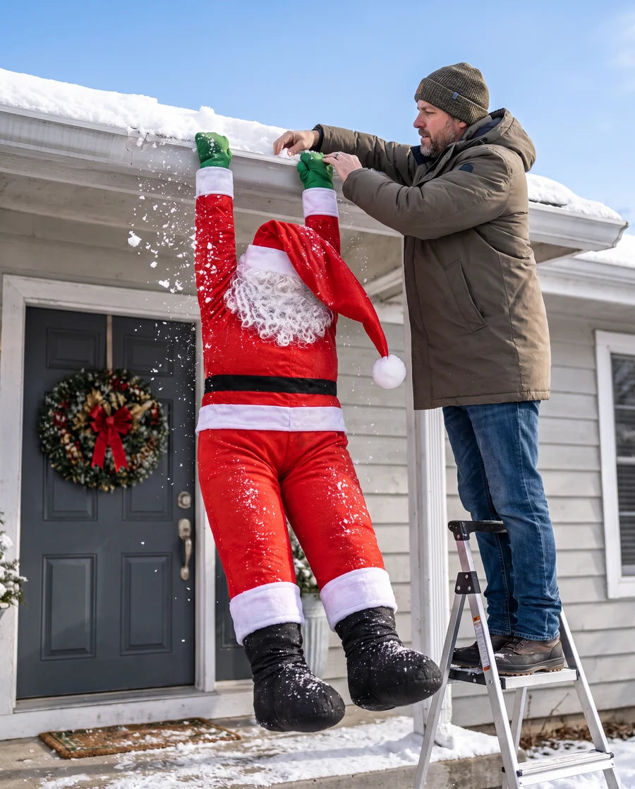Giant Hanging Santa Outdoor Christmas Decoration (6'7")