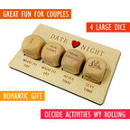 Wooden Date Night Dice Set – Couples Game