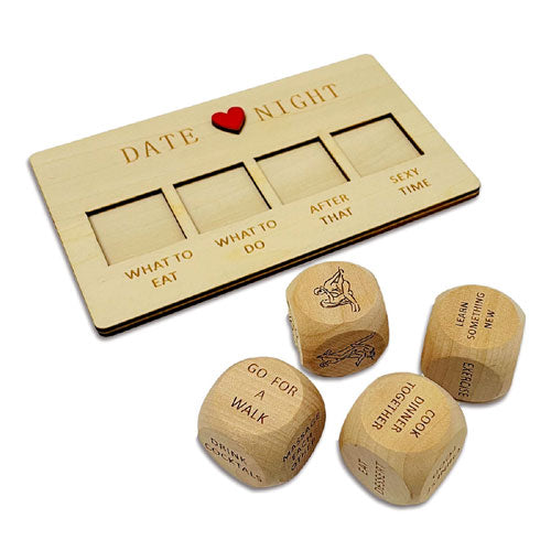 Wooden Date Night Dice Set – Couples Game