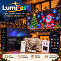 Animated LED curtain lighting up a balcony for Christmas