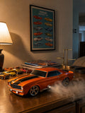 Orange Camaro Mist Car – LED Humidifier with Exhaust Smoke Effect