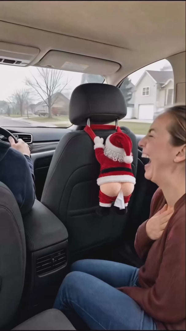 Santa tissue holder in action – video 2