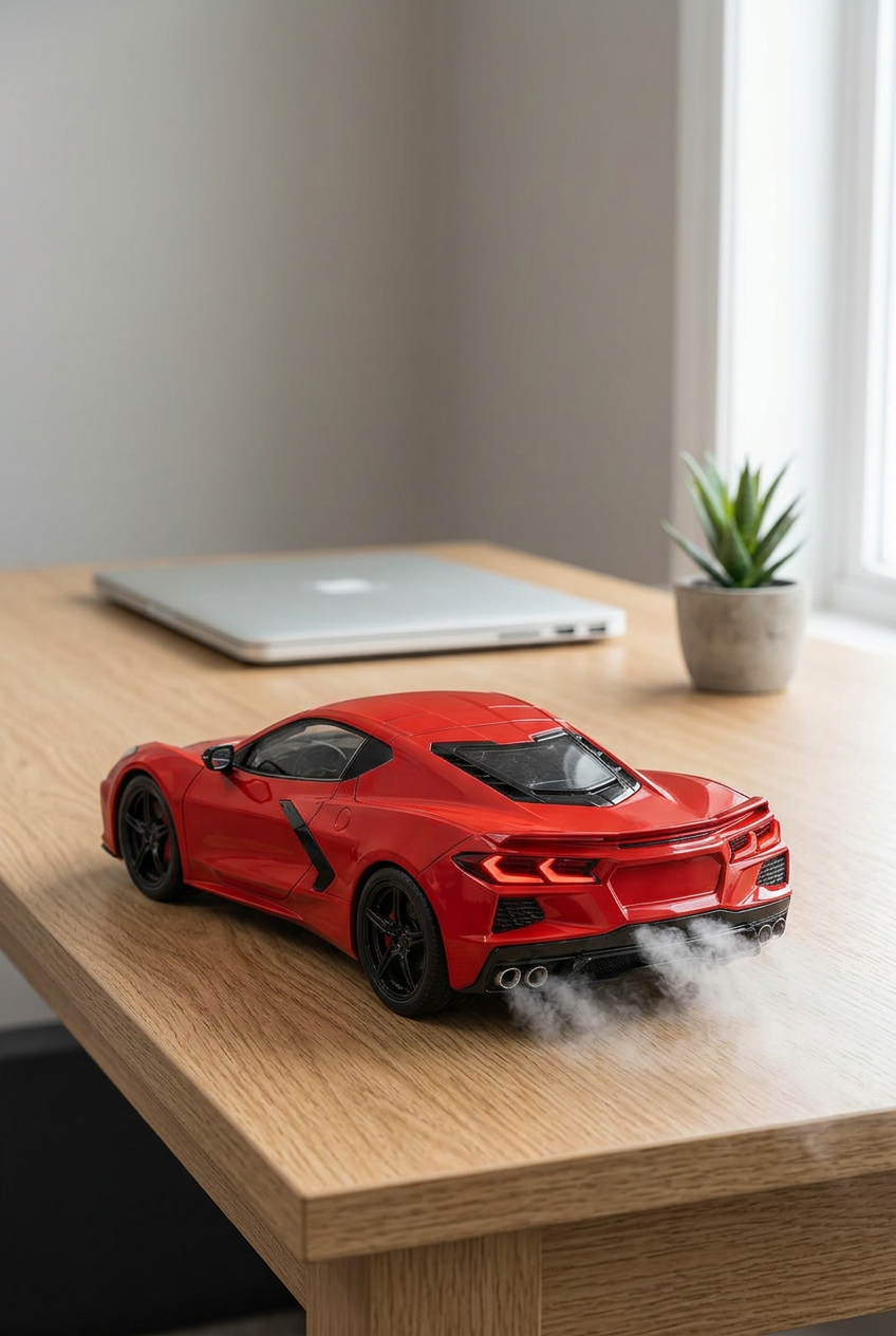 Voiture de sport rouge à brume – Humidificateur LED